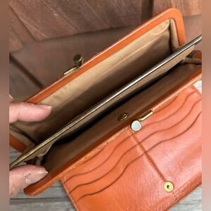 Vintage IL Bisonte Clutch Kisslock Multifunctional Italian Leather Phone wallet